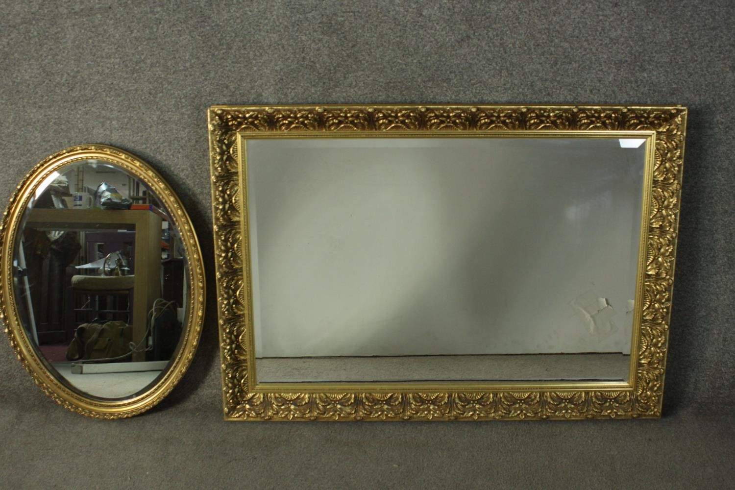 A late 20th century gilt framed mirror, of rectangular form with a bevelled mirror plate along - Image 2 of 14