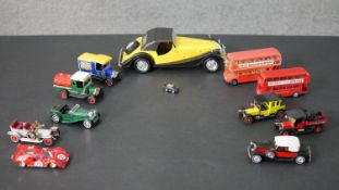 A collection of twelve die cast vintage vehicles, including Matchbox and Budgie. H.8 L.25cm (