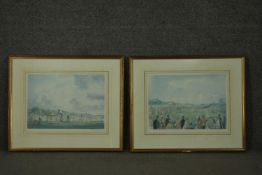 Christopher A. Watkiss- Two framed and glazed signed limited edition prints of a Victorian tennis