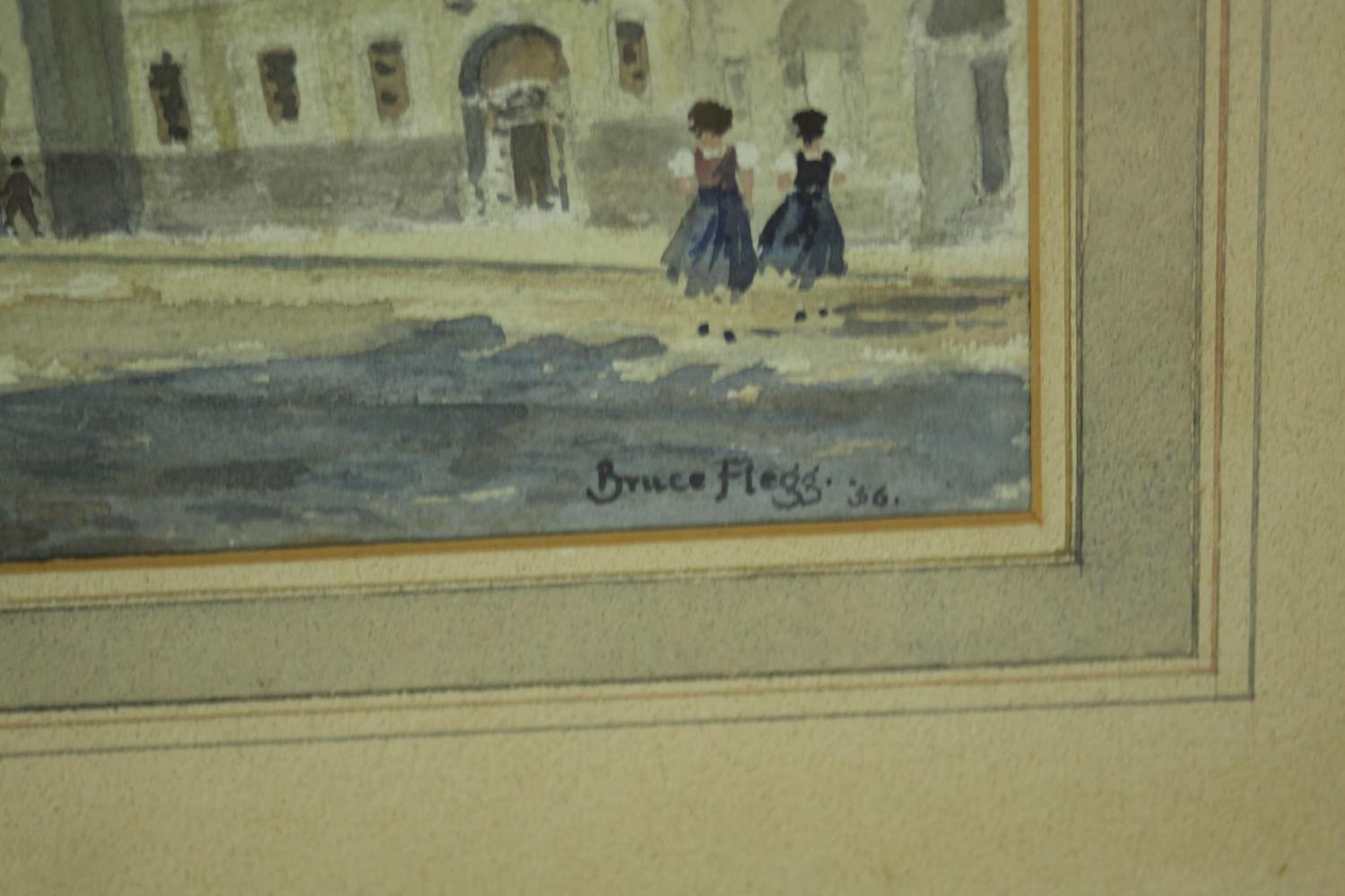 Bruce Flegg, watercolour on paper, Vienna city square, signed. H.54 W.59cm. - Image 4 of 7