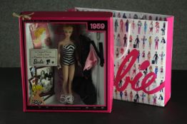 50th Anniversary - 1959 'The Original Teenage Fashion Model La Premiere Poupee Barbie' doll, boxed