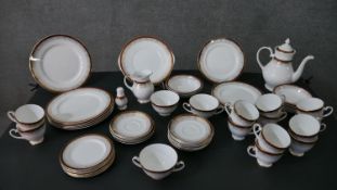 A twelve person Royal Grafton fine china 'Majestic' pattern dinner and coffee service, makers mark