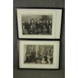 Two framed and glazed 19th century engravings. The Sixteen Leading Chess Players in the World and