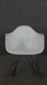 Charles and Ray Eames for Vitra, 2011, a RAR rocking chair, with a white moulded polypropylene