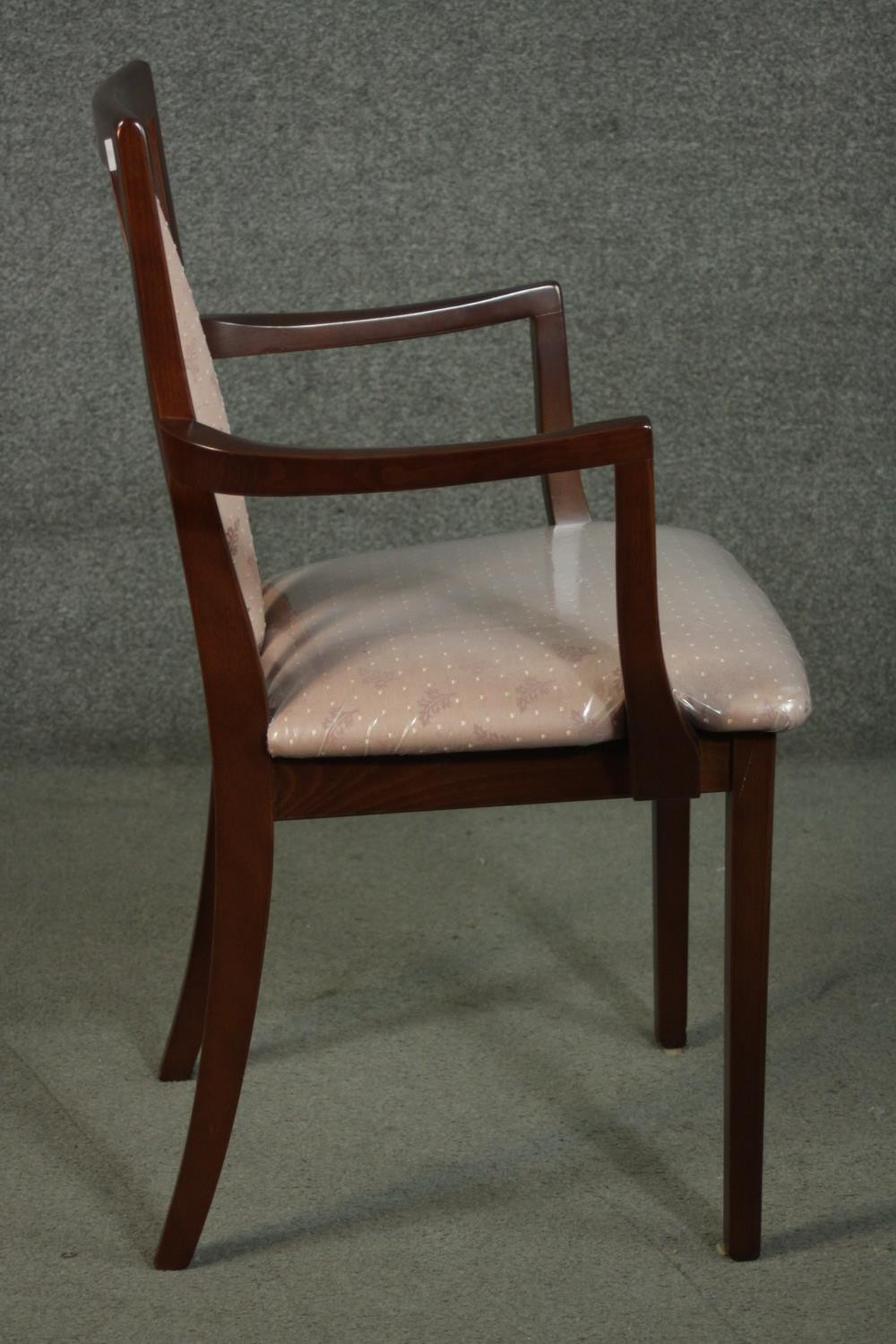 A G-Plan stained beech carver, with an eliptical padded back, on square section legs - Image 3 of 5