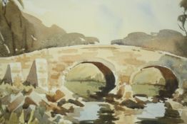 Roy L Pettit LSC (b. 1935), Two Bridges Dartmoor, watercolour, signed and dated '90 lower left. H.44