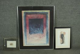 Anne Madden,1932, signed lithograph, 'Untitled, dated 1982' along with two other signed prints.