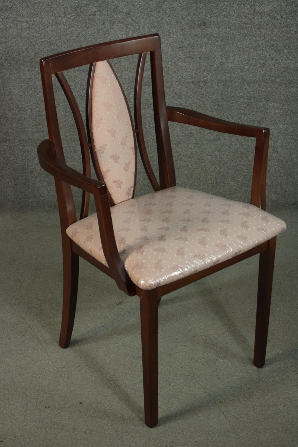 A G-Plan stained beech carver, with an eliptical padded back, on square section legs - Image 2 of 5