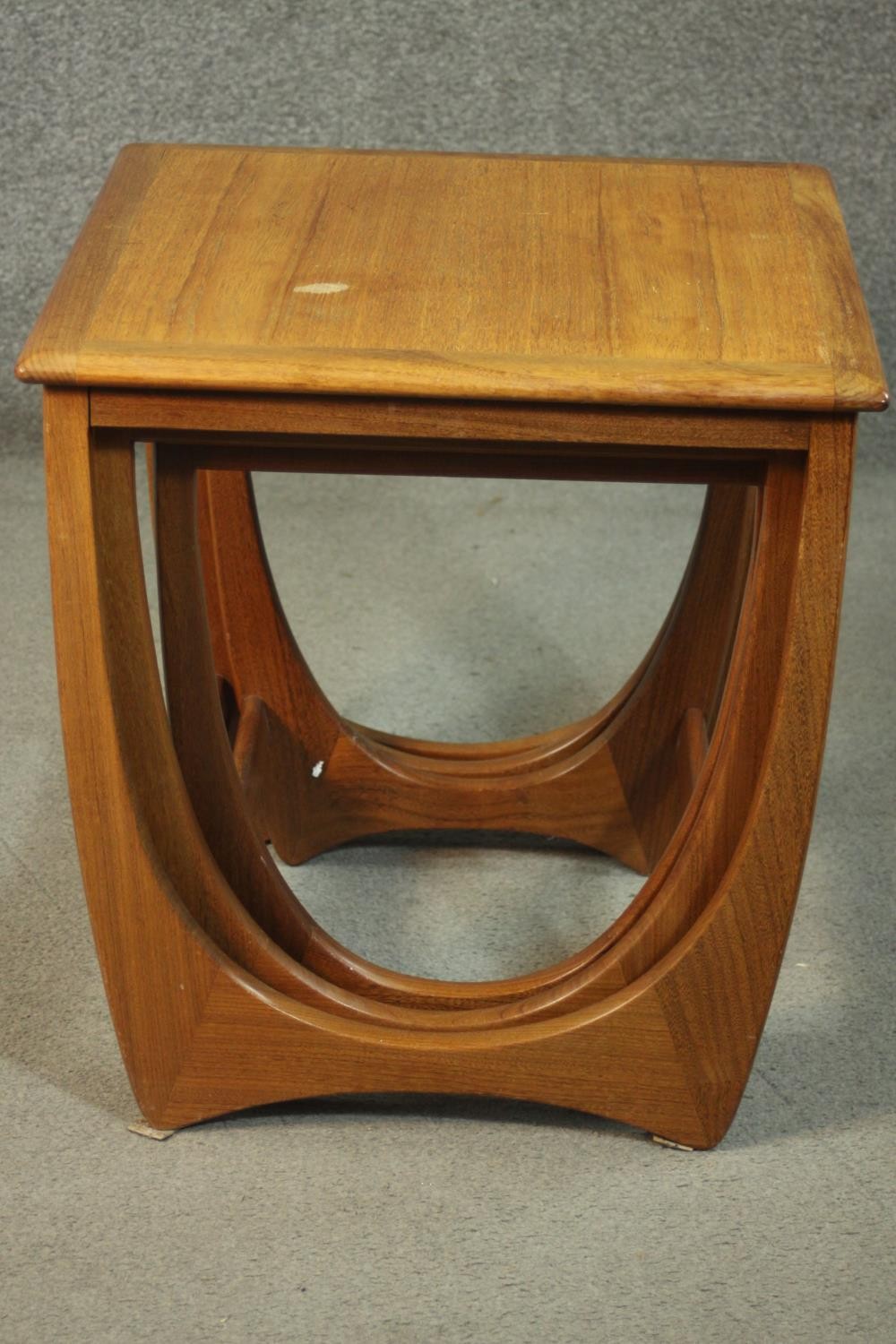 A circa 1970s nest of three teak G-Plan style tables, with crossbanded tops. H.51 W.50 D.49cm. - Image 9 of 9