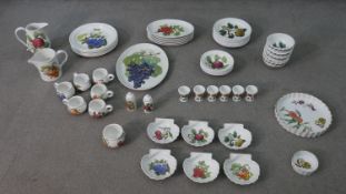 A Portmeirion Pomona pattern eight person part dinner service, each piece with a different fruit