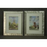 Jocelyn Galsworthy (Contemporary British) two cityscapes, oil pastel, one signed lower right and