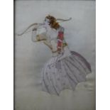 A framed and glazed 19th century French silk embroidery depicting Cupid from the story 'Orphée aux