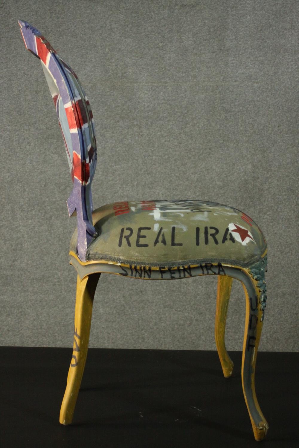 Ken Howard (British b.1932) A limited edition oil paint on fabric graffiti chair. Accompanied by - Image 4 of 12