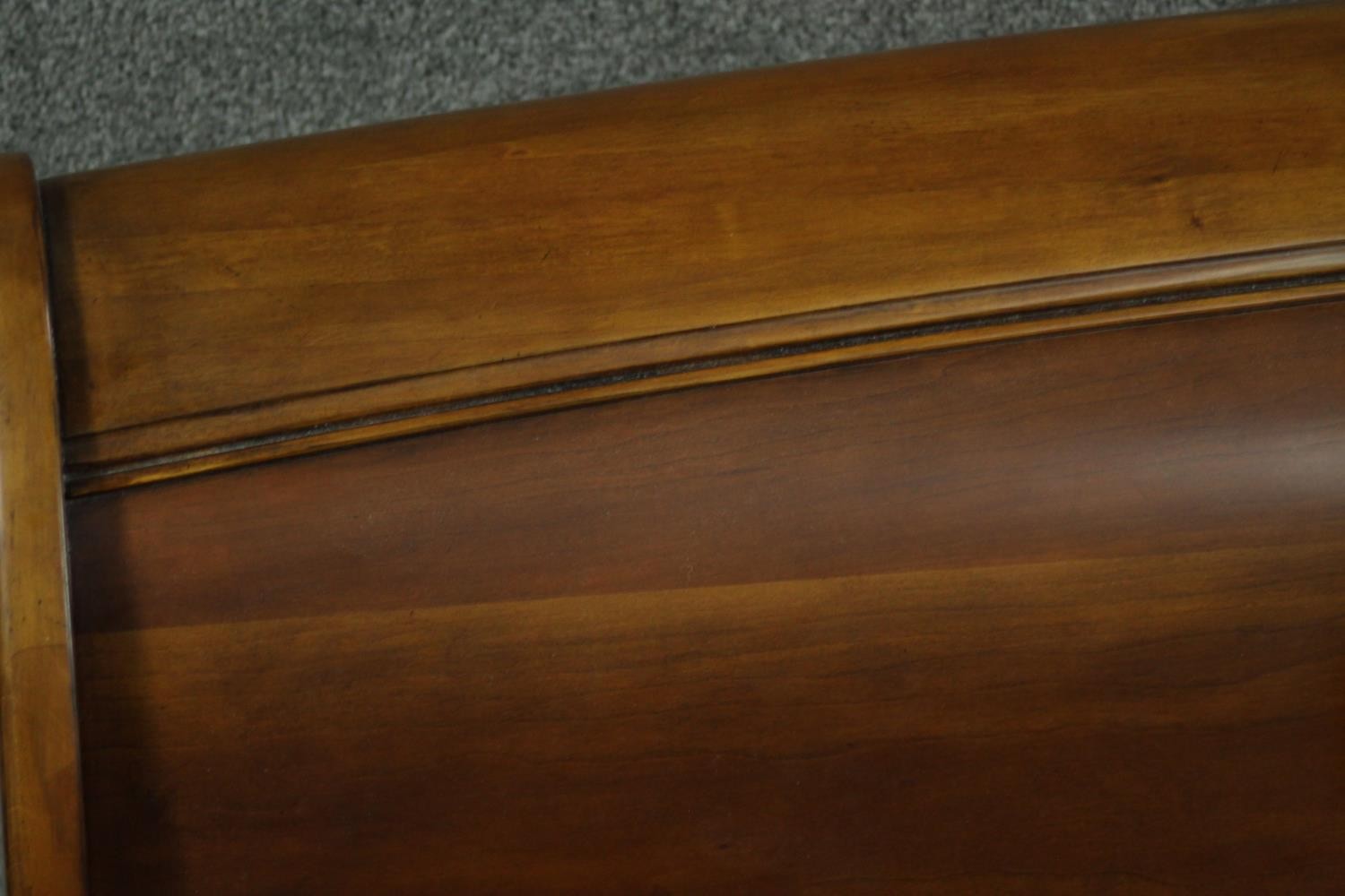 A French cherrywood king size sleigh bed frame. L.220 W.158. Mattress size. 190 x 150cm. - Image 11 of 11