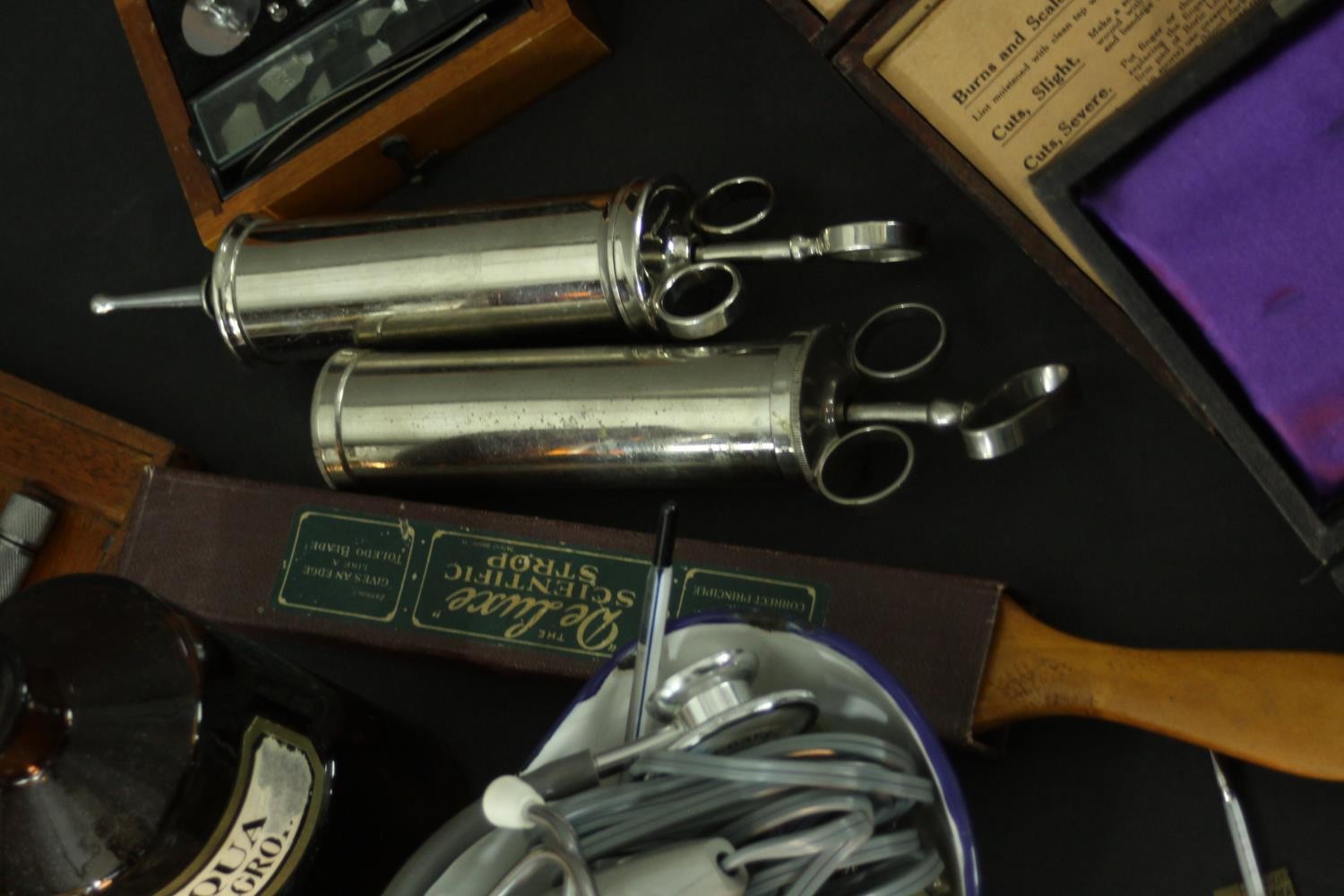 A collection of 19th and 20th century medical equipment and instruments, including syringes, a - Image 7 of 14