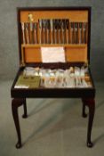 An as new Arthur Price canteen of silver plated Country Plate flatware, mahogany cased with a tan