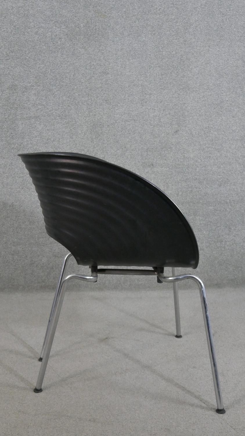 A Ron Arad Tom Vac black polypropylene chair, the seat of oval ribbed form, on tubular chromed legs. - Image 6 of 7