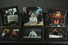 Fifteen Turner Classic Movies BAFTA place mats each with a different famous movie scene. L.24 W.24cm