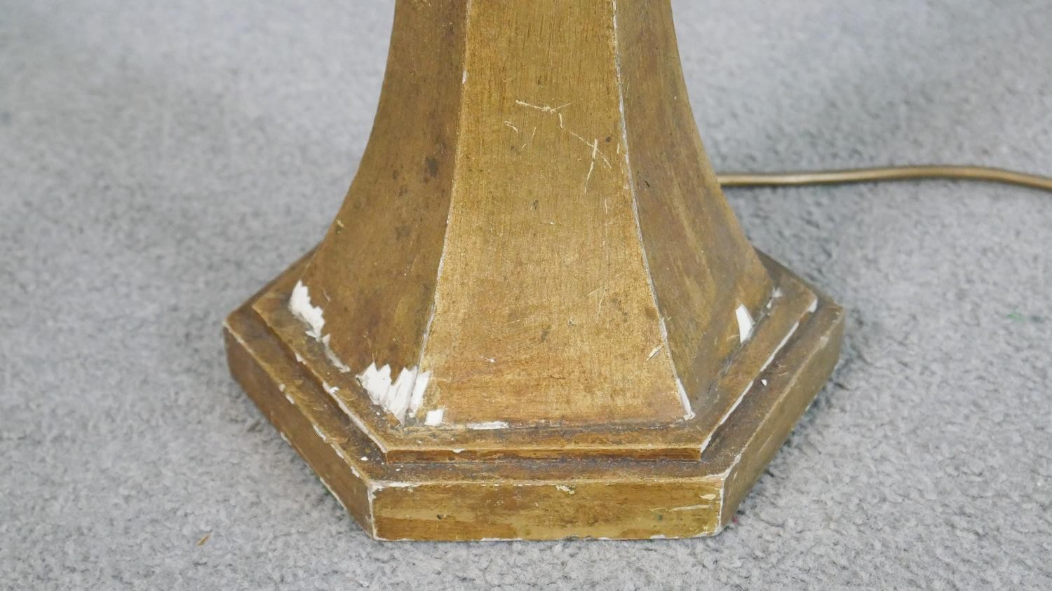 A pair of gilt metal lamps, believed to be Venetian gondola lanterns, of hexagonal section with - Image 3 of 7