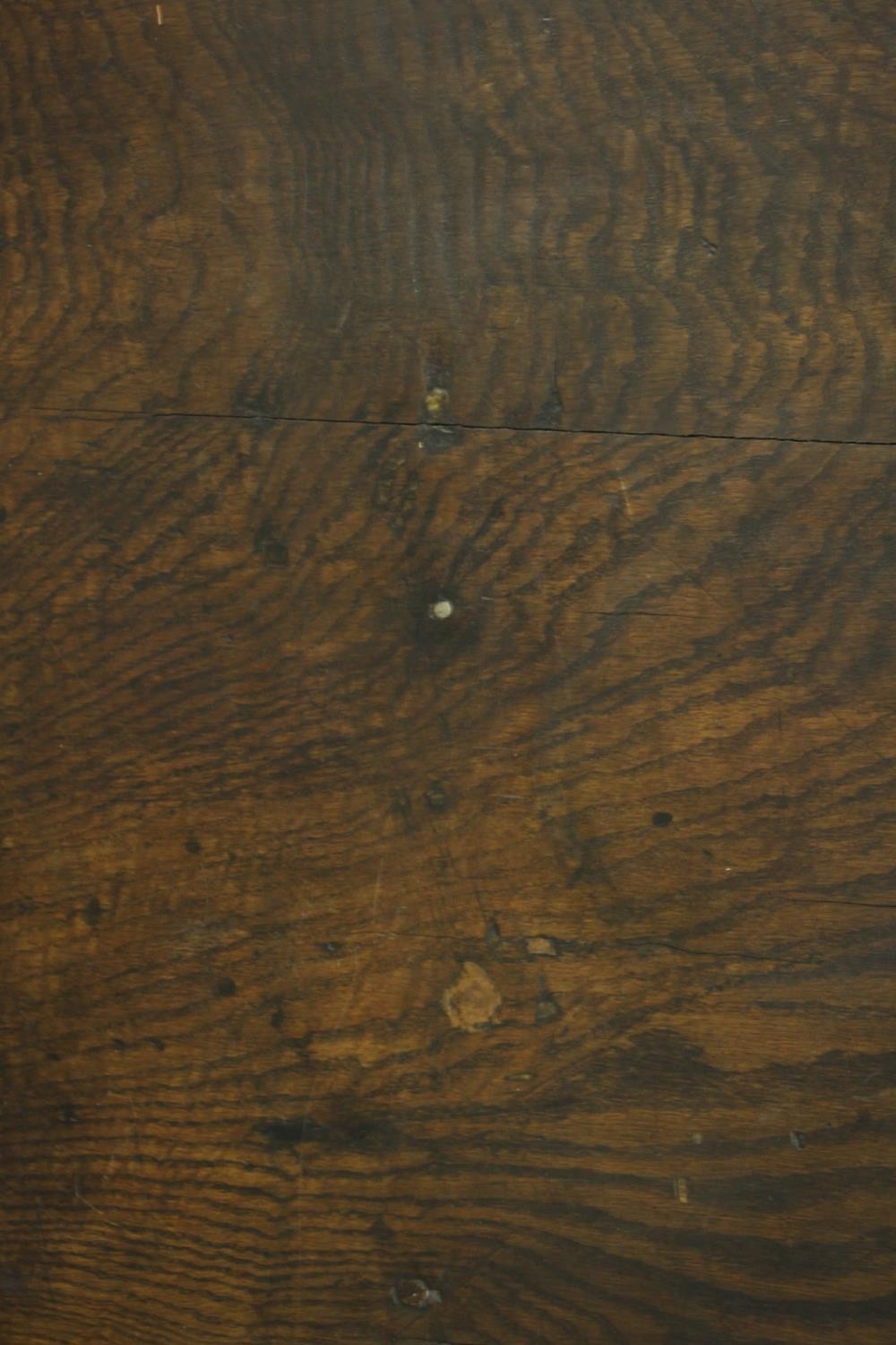 An elm low coffee table, of rectangular form with canted corners and a moulded edge, on square - Image 7 of 8