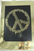 D*Face,1978, 'What Wars Are For', 2007, silkscreen on gold paper. Signed and numbered 66/75. H.104