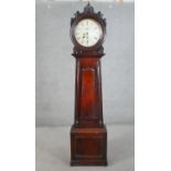 A mid 19th century Scottish Victorian mahogany drumhead longcase clock, the painted dial marked