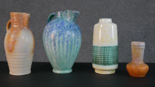 A collection of mid century ceramics, including an East German vase from the 'Volkseigener