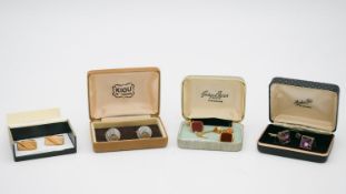 Four pairs of boxed vintage cufflinks, various makers including Machon Ltd and VID. One set with