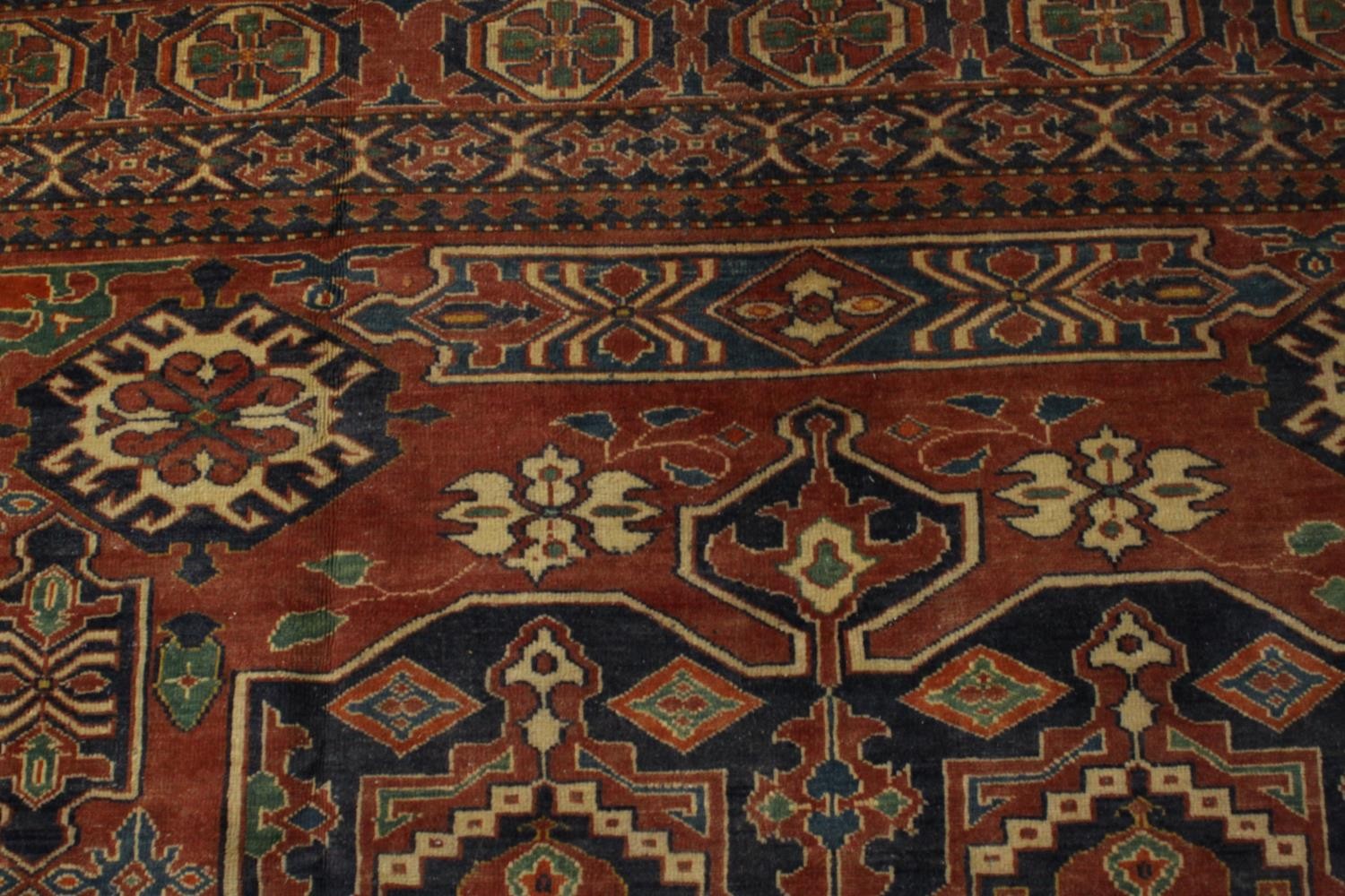 A hand made blue ground Chechen carpet. L.266 W.220cm. - Image 5 of 6