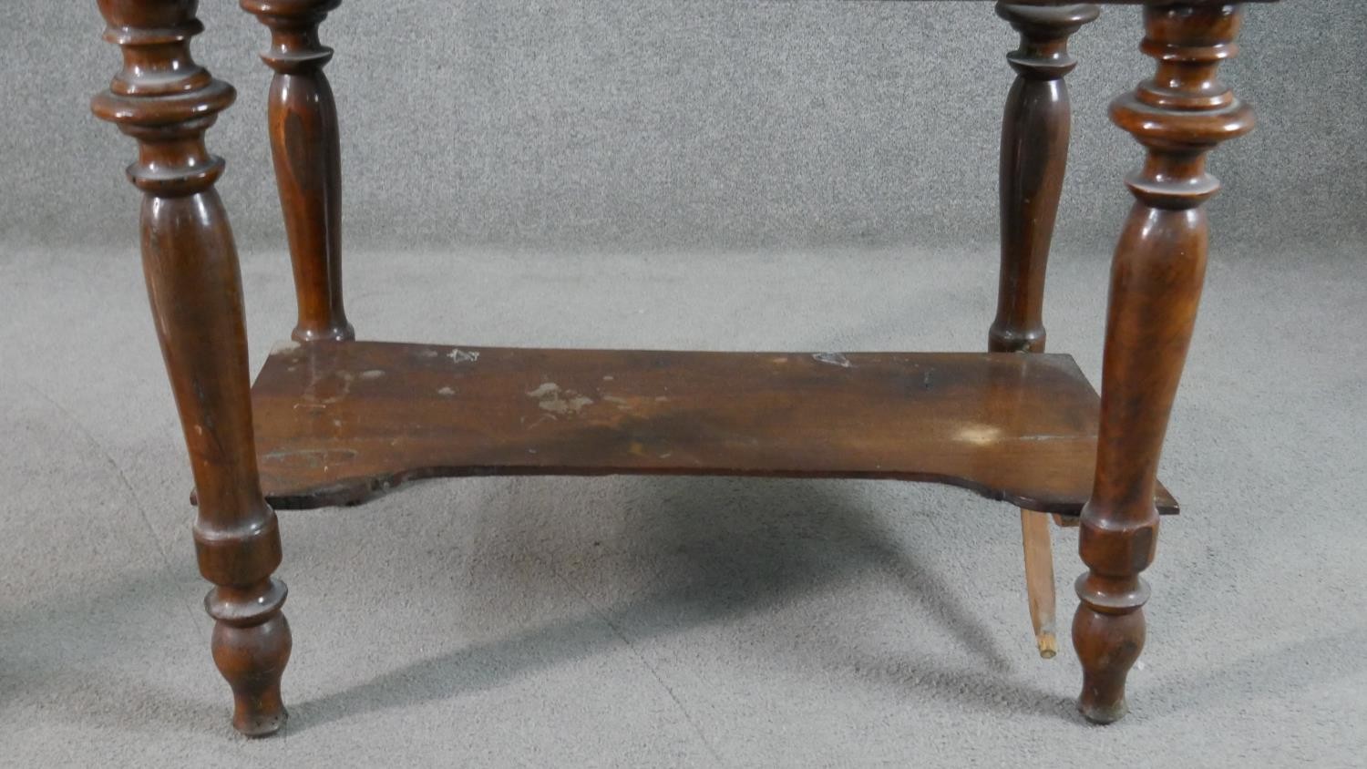 A 19th century mahogany washstand, fitted with swing mirror over a white marble top, above a - Image 6 of 12