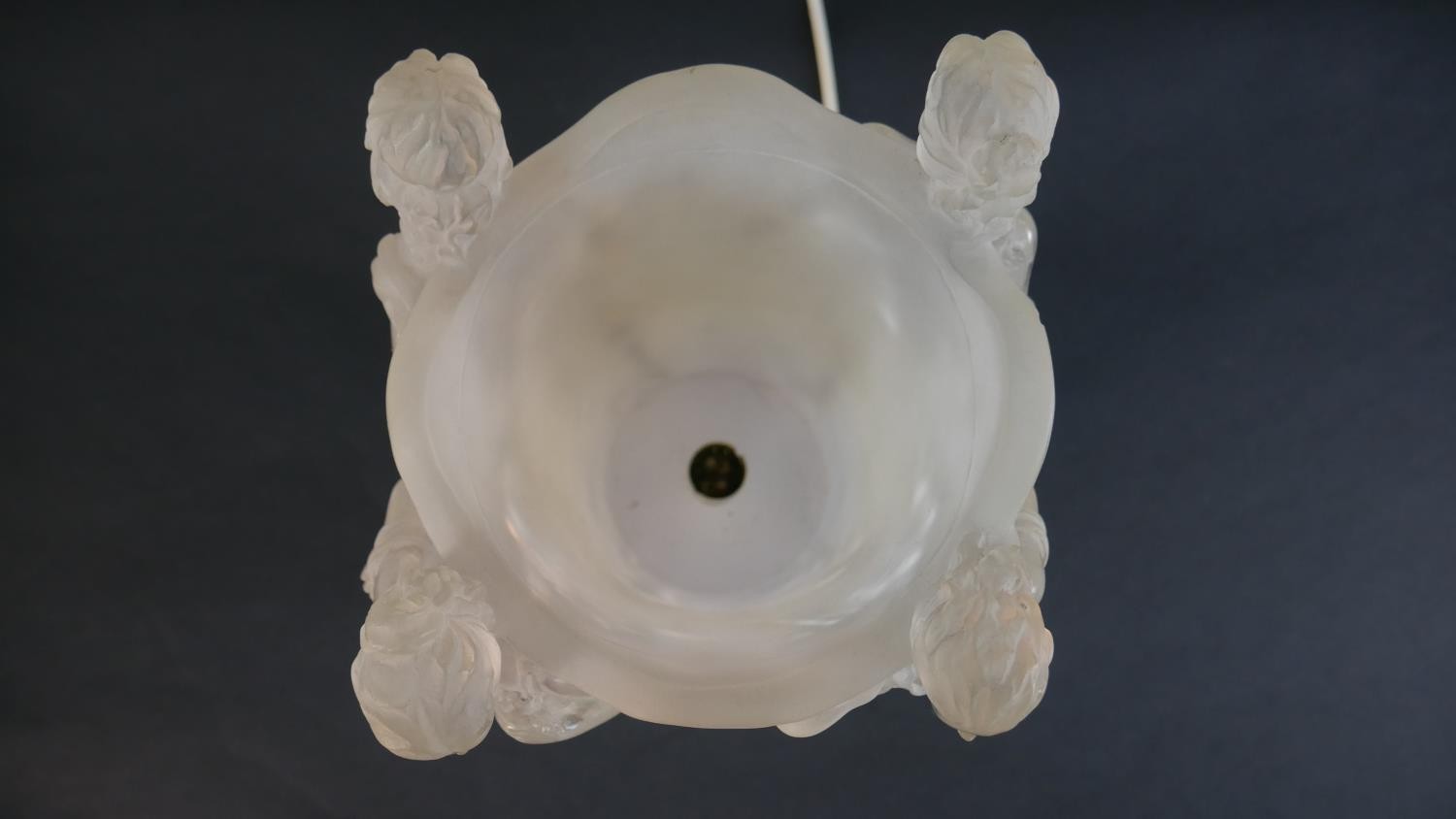 An Art Deco design reproduction 'Four Graces' opaque moulded table lamp, by Widdop Bingham & Co. H. - Image 6 of 6