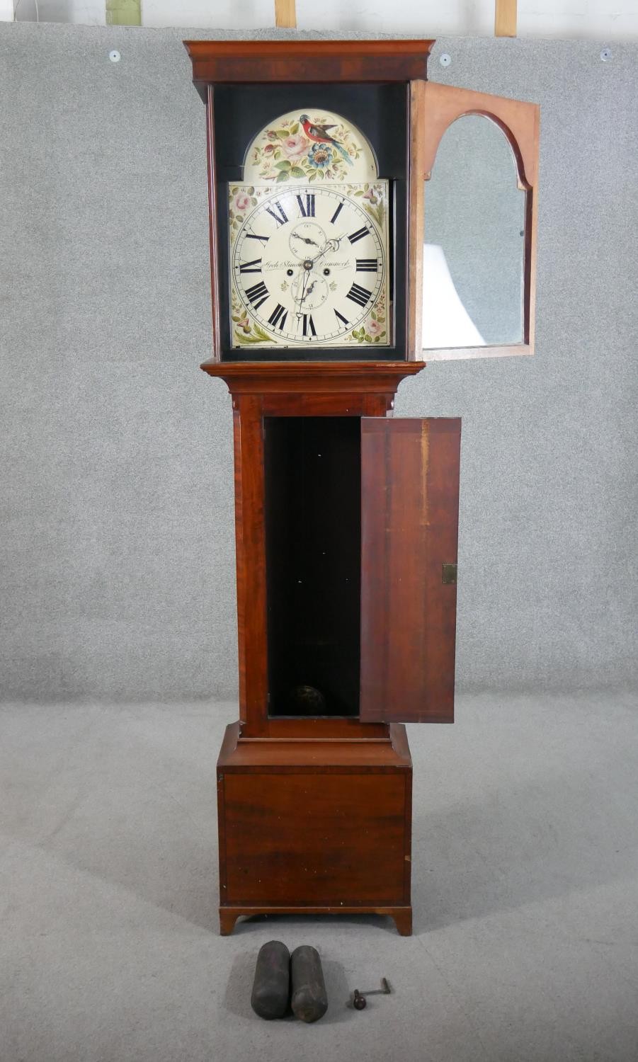 A 19th century mahogany cased longcase clock, the painted dial marked for Archibald Sliman, Cunnock, - Image 3 of 7