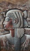 Monsef Labib (Contemporary Egyptian), Ancient Egyptian Study, gouache on papyrus, signed lower left,