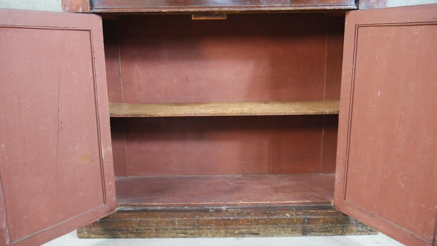 A Victorian mahogany chiffonier, surmounted by a section with two pairs of short drawers, over a - Image 3 of 6