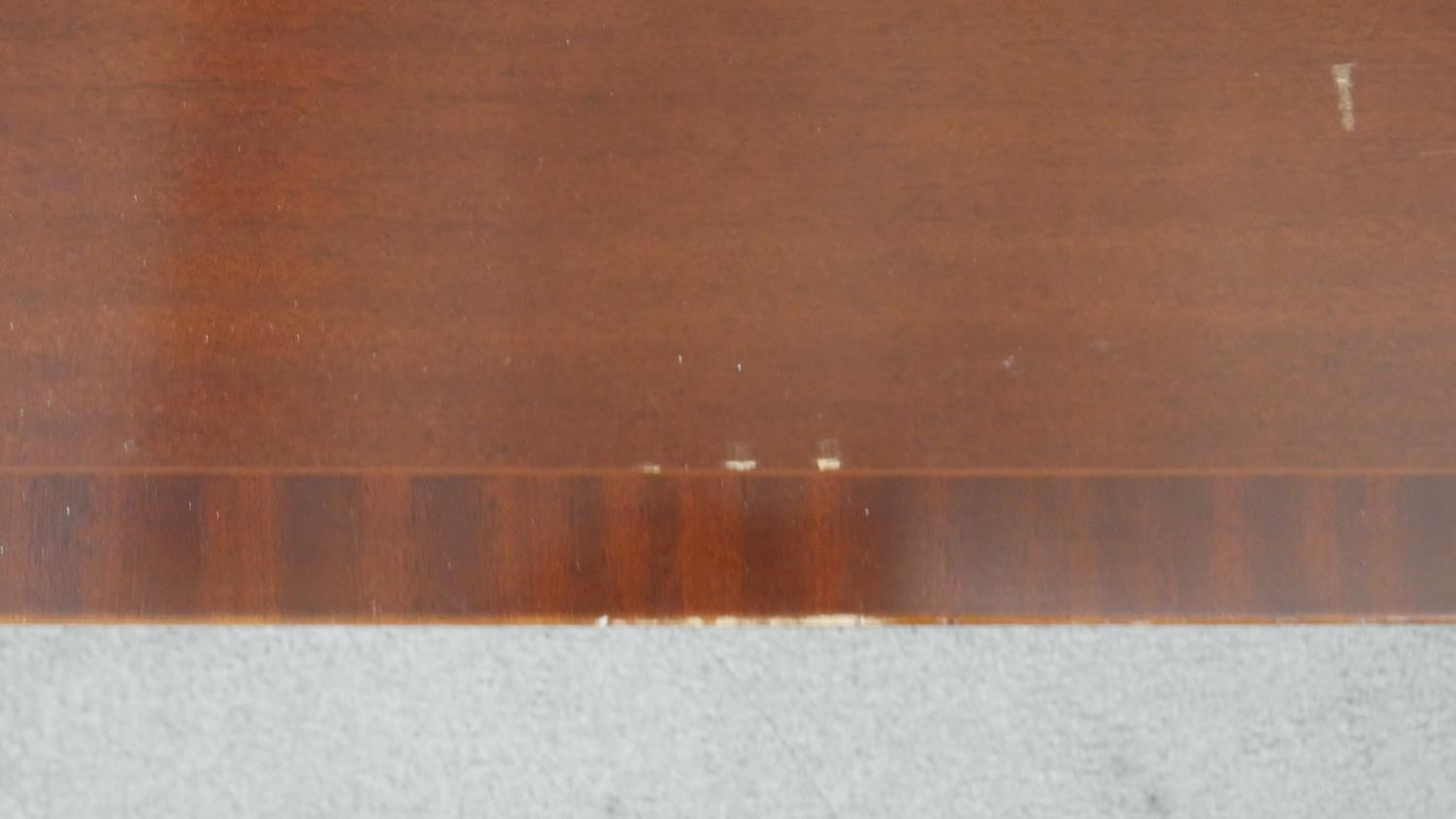 A 20th century George III style mahogany coffee table, the crossbanded top with two drop leaves, - Image 7 of 9