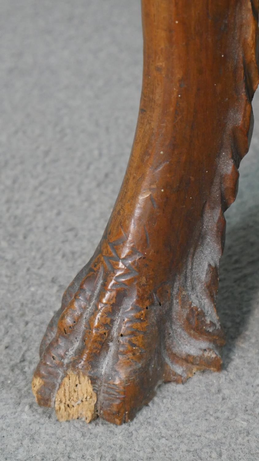 A late 19th century oak occasional table with shaped and carved central medallion raised on - Image 12 of 14