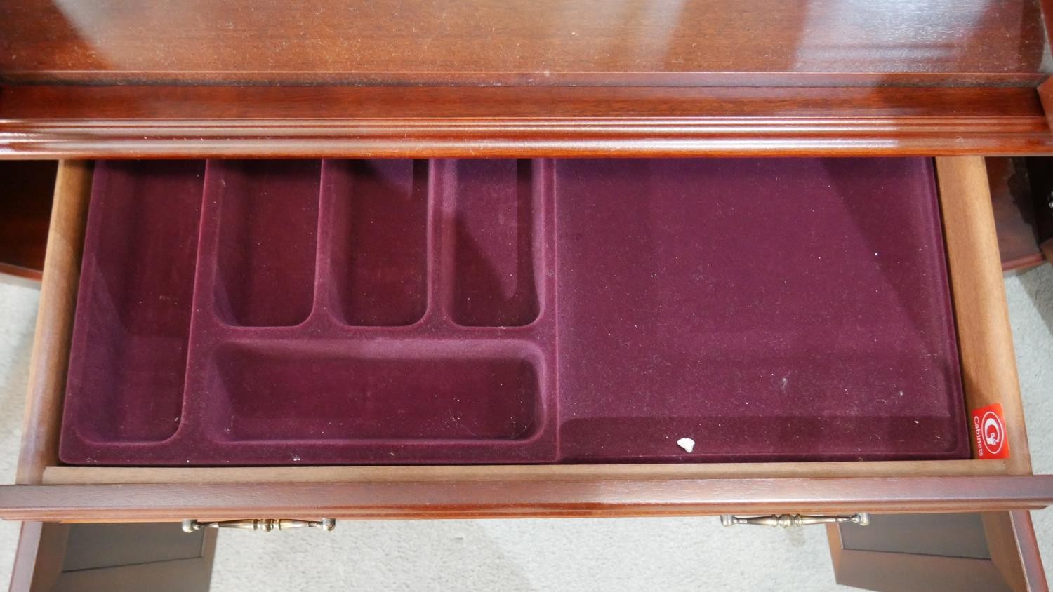 A G-Plan mahogany display cabinet, with four glazed doors, enclosing glass shelves, with a - Image 3 of 8