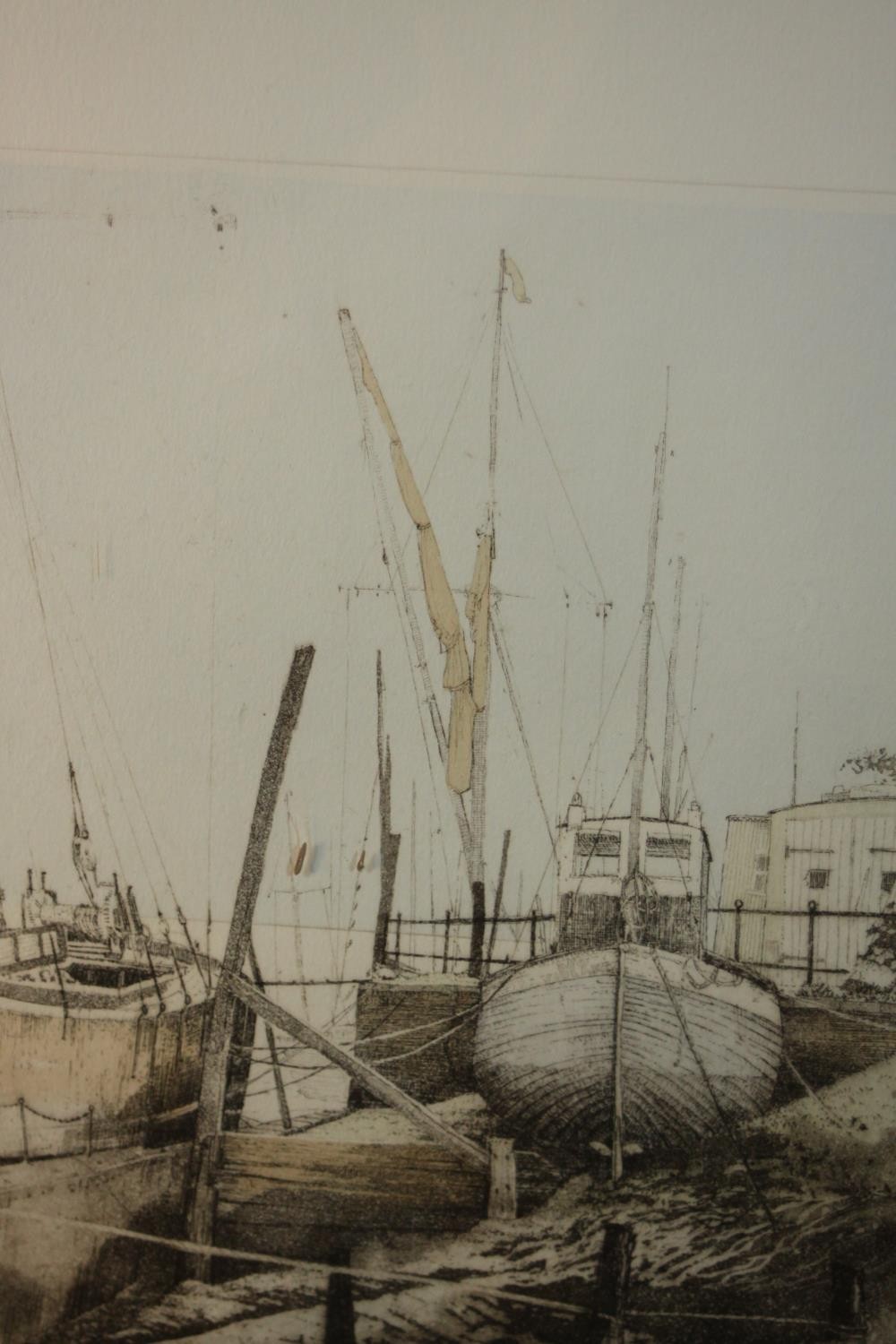 Michael Chaplin RE (British b1943) 'Iron Wharf' and 'Anglia', etching and aquatint, signed, titled - Image 3 of 9