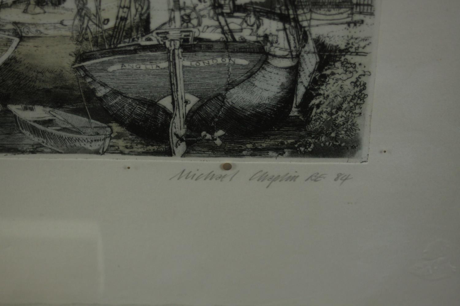 Michael Chaplin RE (British b1943) 'Iron Wharf' and 'Anglia', etching and aquatint, signed, titled - Image 7 of 9
