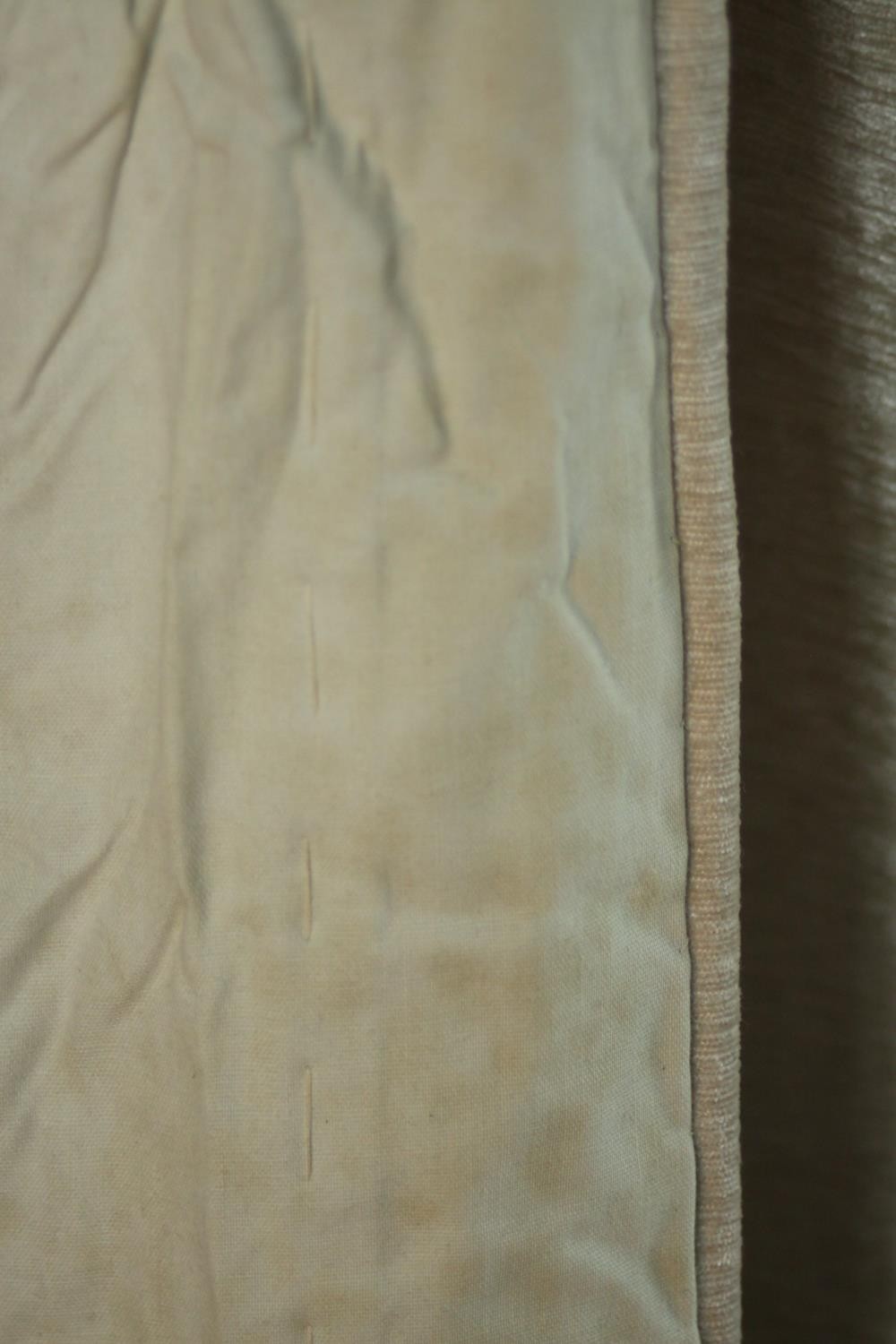 Two pairs of fully lined cream silk mix velour curtains. (cream) H.177 W.210cm. - Image 6 of 9