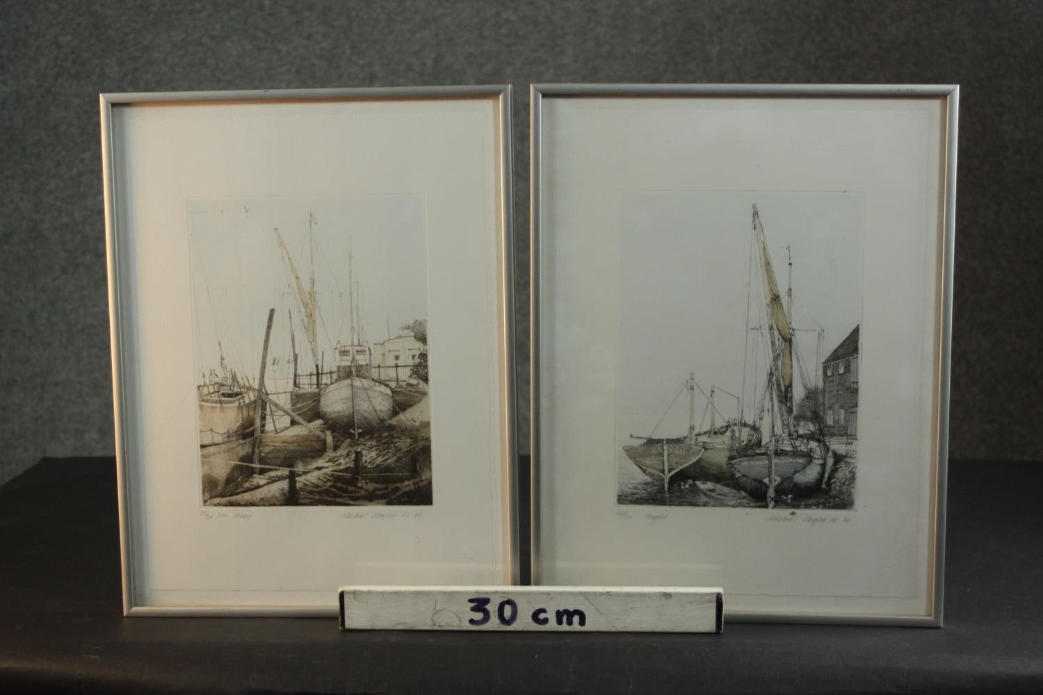 Michael Chaplin RE (British b1943) 'Iron Wharf' and 'Anglia', etching and aquatint, signed, titled - Image 2 of 9