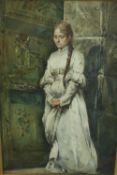 A. Vannutelli, Italian 19th/20th century, a pair of watercolours, one of a woman in white and one of