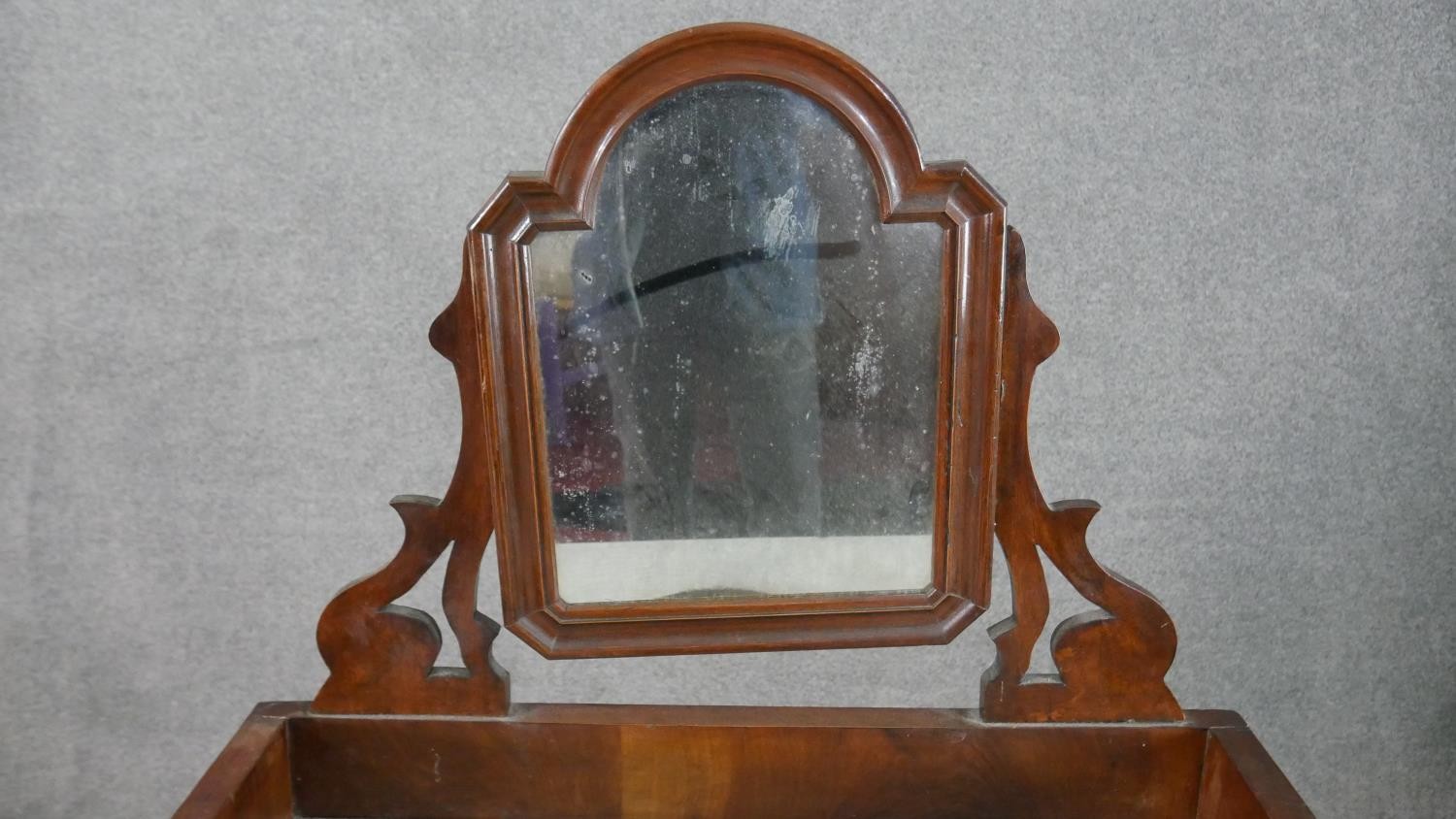A 19th century mahogany washstand, fitted with swing mirror over a white marble top, above a - Image 5 of 12