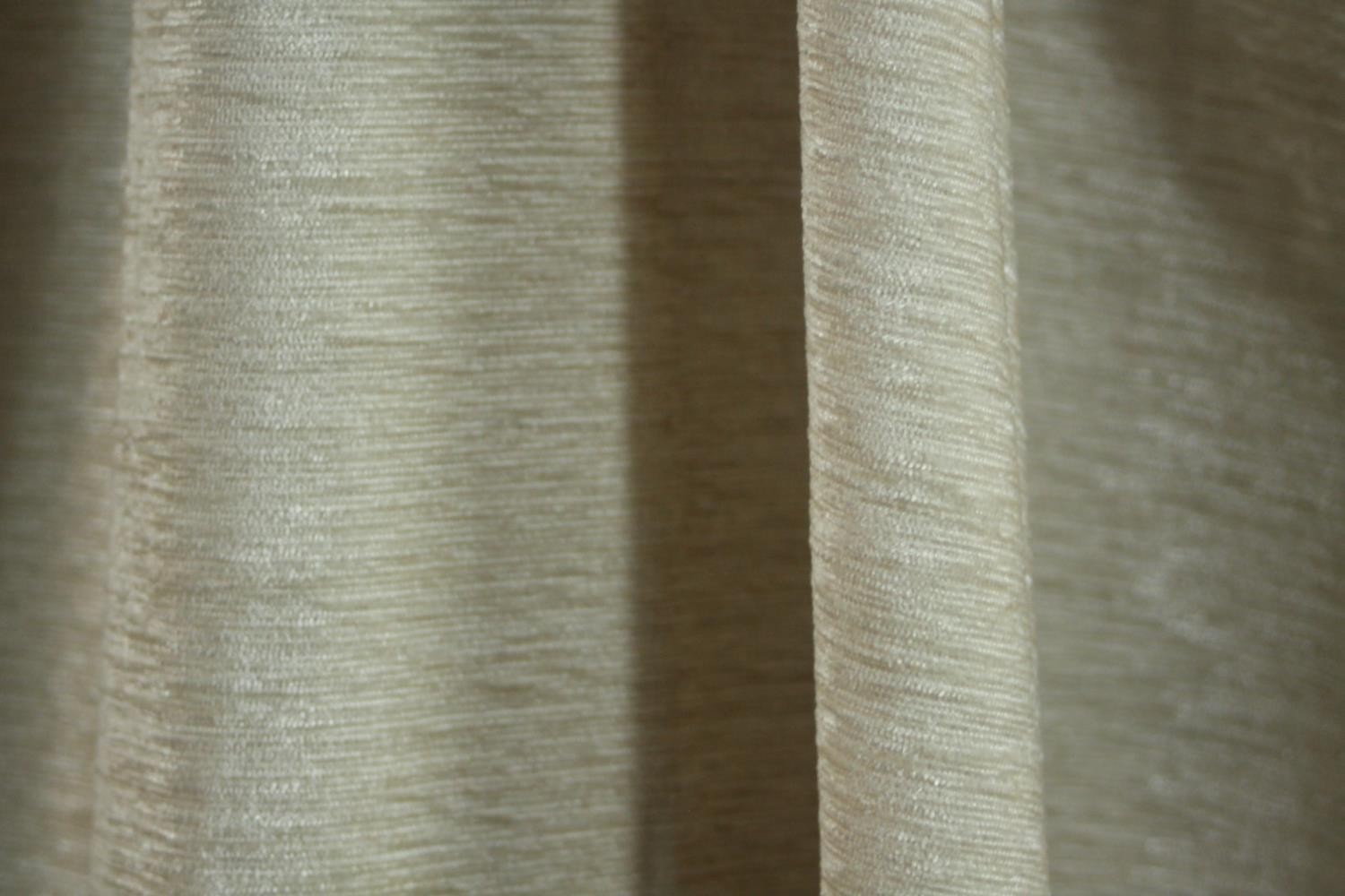 Two pairs of fully lined cream silk mix velour curtains. (cream) H.177 W.210cm. - Image 5 of 9