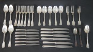 A collection of thirty three pieces of Christofle silver plated cutlery, each with maker's stamp.