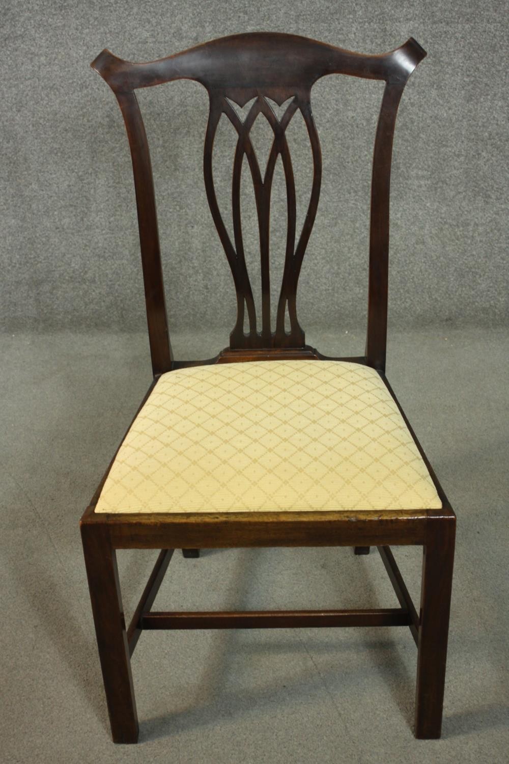 A set of six 18th century style mahogany dining chairs including two carvers and four side chairs, - Image 8 of 13