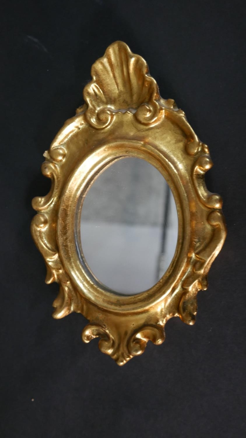 Three gilded gilt wood and gesso framed mirrors with foliate design. H.19 W.14cm (largest) - Image 4 of 5