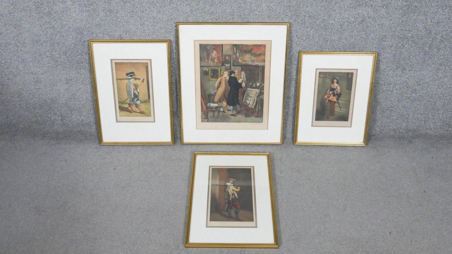 P Hampden Hart, aquatints of four famous paintings, with impressed water mark and signed. H.56 W.