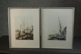 Michael Chaplin RE (British b1943) 'Iron Wharf' and 'Anglia', etching and aquatint, signed, titled