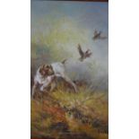 Eugene Kingman (1909-1975), hunting dog and birds, oil on canvas, signed lower right. H.44 W.34cm